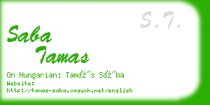 saba tamas business card